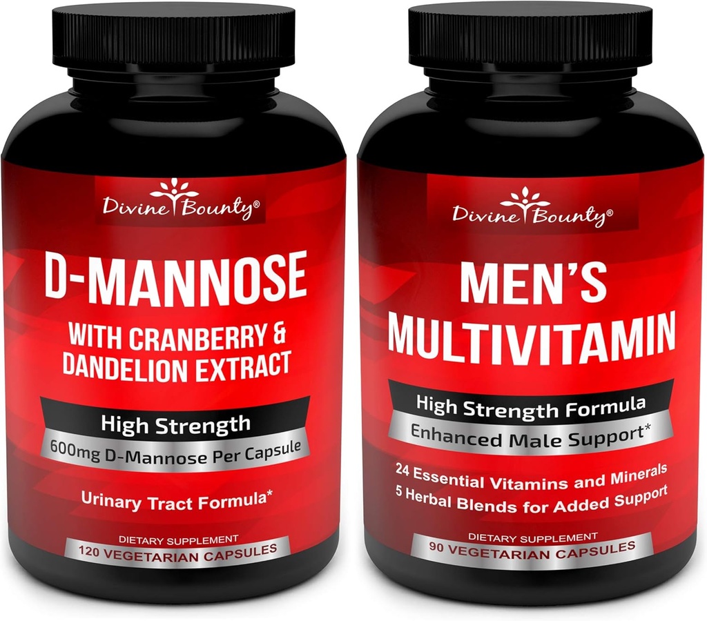 Boski Bounty D- Mannose Kapsułki & Mens Multivitamin Bundle