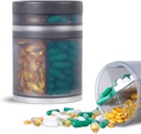 Bardzo duży suplement Organizator i przenośny pióro Case z 8 Komory Podwójne Warstwy Medicine Dispenser Miesięczny Vitamin Organizatorzy Pill Butelka, Gray