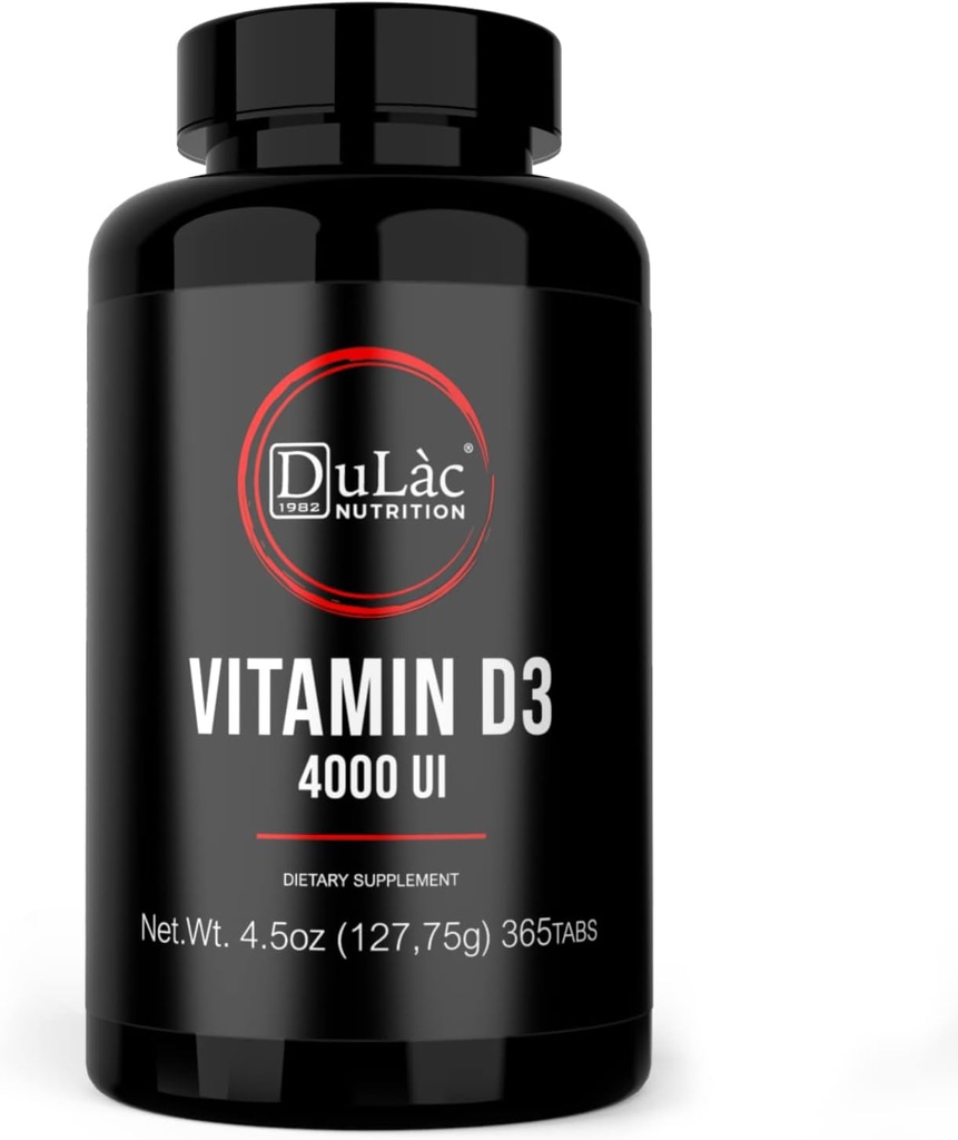Dulàc - witamina D3 4000 j. m. suplement, promuje wchłanianie wapnia i fosforu, wspiera kości, zębów, mięśni i układu immunologicznego, 365 tabletek, Made in Italy