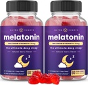 NutraChamps (Opakowanie 2 Melatonina Gummies dla dorosłych, Dodatkowa Siła Sen Pomoc Witaminy, 5 mg lub 10 mg Dawka, Wegan Naturalny suplement truskawkowy dla lepszego snu, 120 Gummies