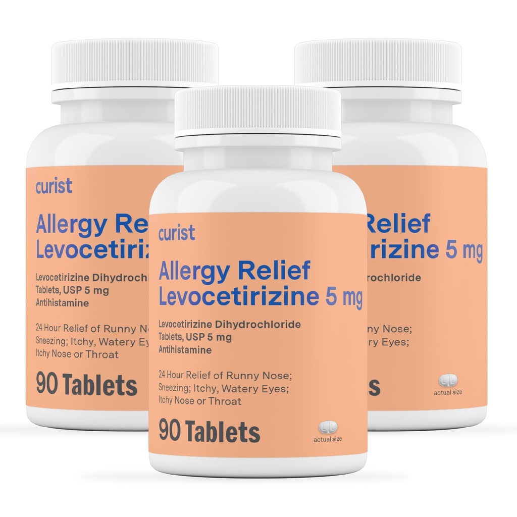 Chlorowodorek 5 mg luzem (270 tabletek), tabletki alergiczne, 24-godzinna ulga alergiczna - leki alergiczne (3 opakowania po 90 tabletek)