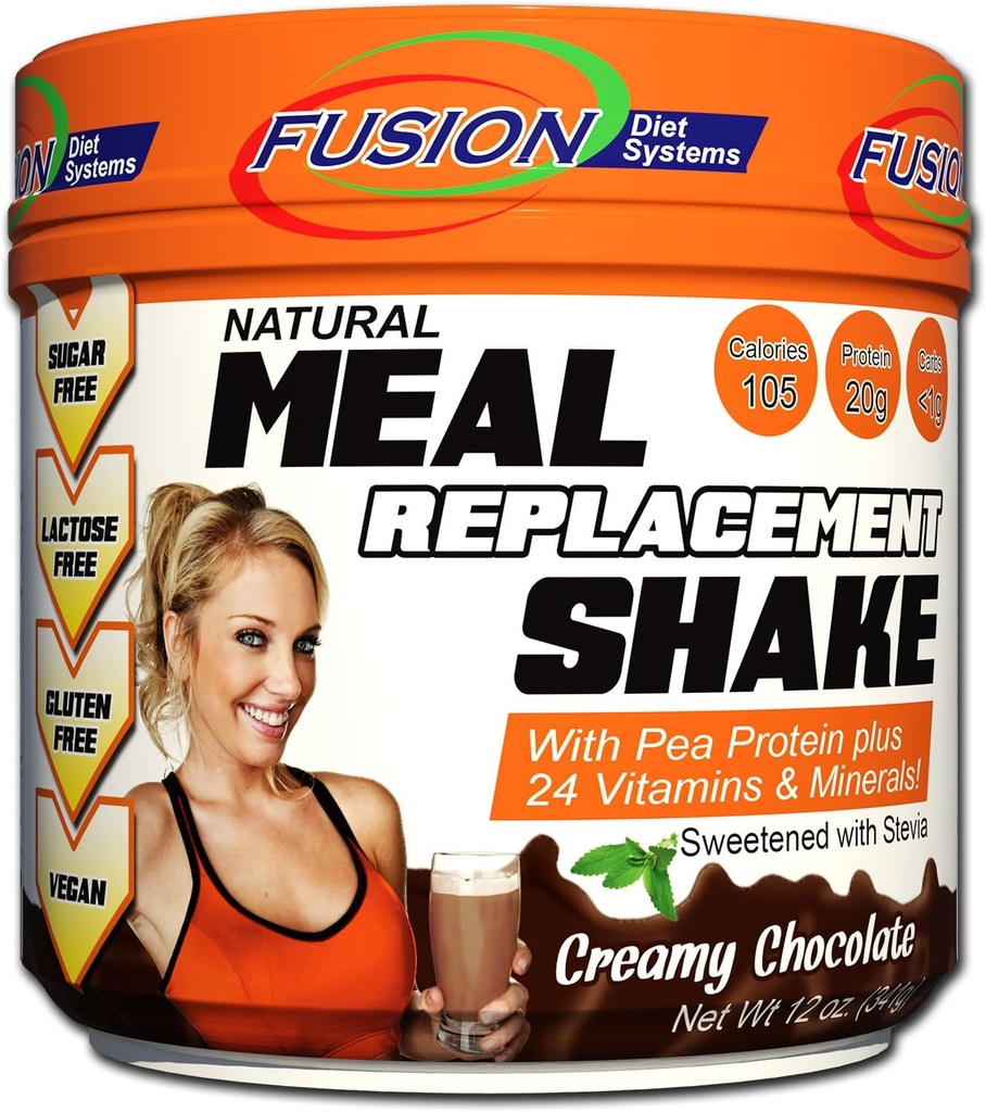 Fusion Plant Based Vegan Meal Replacement Protein Powder - kremowy aromat czekoladowy, najlepsze czyste surowiec Kompletny Sport Performance Shake, Gluten- Free, Cugar- Free, 10 Służenia, przez Fusion Diet Systems