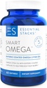 Esencjonalne stosy Smart Omega 3 - Burpless Fish Oil - 1400mg EPA DHA Per Serving, Enteric Coated (60 kapsułki)