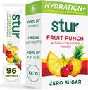 Store Electrolytes Powder Hydration Pakiety do nawadniania 124; Owoce Punch 124; Wolne od cukru Pakiety aromatu wodnego do treningu odzyskiwania 124; Wysokie przeciwutleniacze & B Witaminy do 124; Keto, Vegan, Non-GMO, Paleo, 96 Pakiety