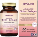 Biotin i Kolagen Suplementy - Biotin 5000 µg + Kolagen dla kobiet Włosy silne, paznokcie i zdrowe Skin- 60 Kapsułki wegetariańskie
