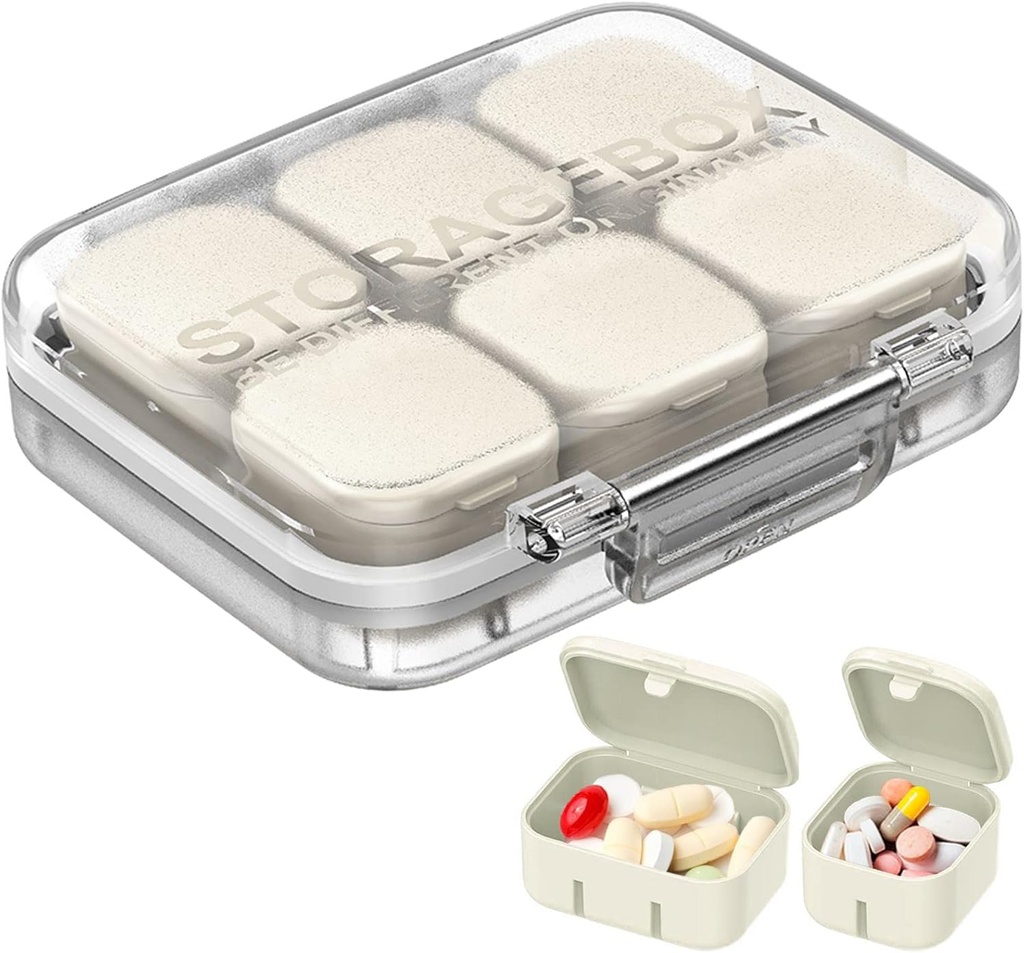 Pill Organizator SOFISO 4 / 6 Zestaw wolny montaż Travel Medicizer Organizator 10 Dzień Pill Organizator Przenośny Pill Pudełko Waterproof Pill Case Daily Medication Carry Case for Vitamin, Oleje rybne, Suplementy