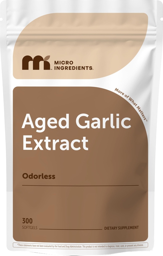 Micro Składniki Czosnek bezogonowy 7500mg Na Służenie, 300 Softgels 124; 2 Lat starszy wyciąg z czosnku, Rosnący Allium Sativum Bulb 124; Potencjalny suplement przeciwutleniacz, Wsparcie immunologiczne, i Heart Health