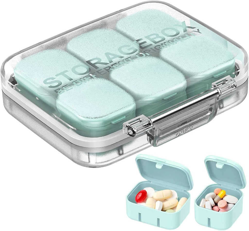 Pill Organizator SOFISO 4 / 6 Zestaw wolny montaż Travel Medicizer Organizator 10 Dzień Pill Organizator Przenośny Pill Pudełko Waterproof Pill Case Daily Medication Carry Case for Vitamin, Oleje rybne, Suplementy