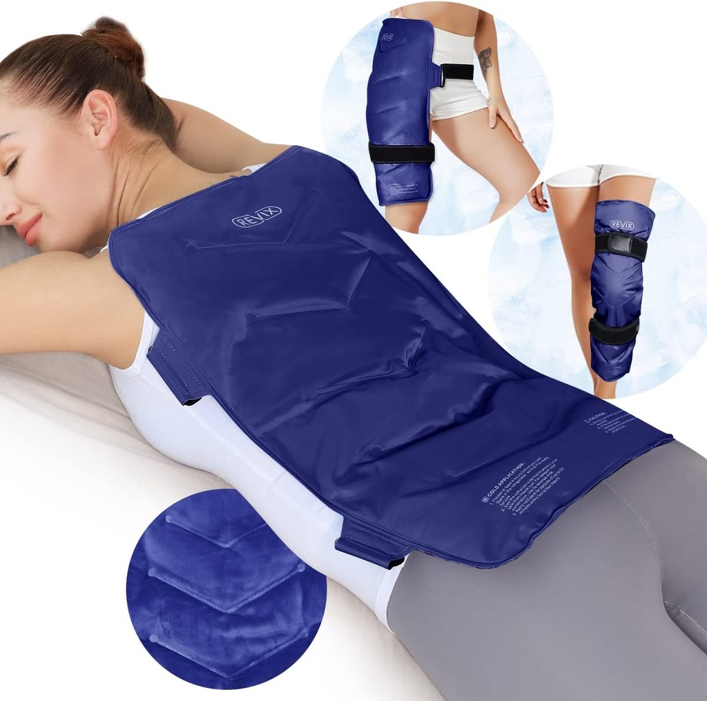 REVIX duży Ice Pack for Back, 13 "x 21" wielokrotnego użytku żel Cold Pack for Full Back Coverage, Cold Compress Wrap for Shoulder, Hip, Leg Relief, Idealny dla Zmęczenia, Uczucie mięśni, i Codzienne odzyskiwanie, Marynarka