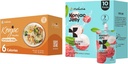 Hethstia Konjac Galaretka Lychee Flavor z Collagen Peptides 10 Pakiety i Konjac Fettuccine Gluten Free 12 Pakiety Niskie Calorie, Keto, Cukier wolny, Zdrowa żywność