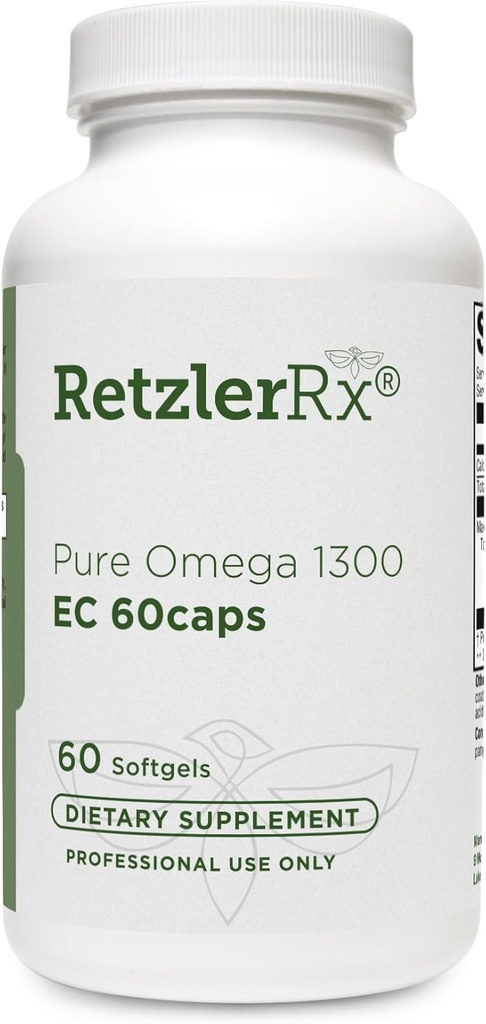 HormoneSynergy Omega 1300 EC Fish Oil Softgels - Wysoka wytrzymałość Omega 3 Suplement z zwiększoną absorpcją - IFOS zweryfikowany, Powłoka Enteric, 600mg EPA, 260mg DHA - 60 Count