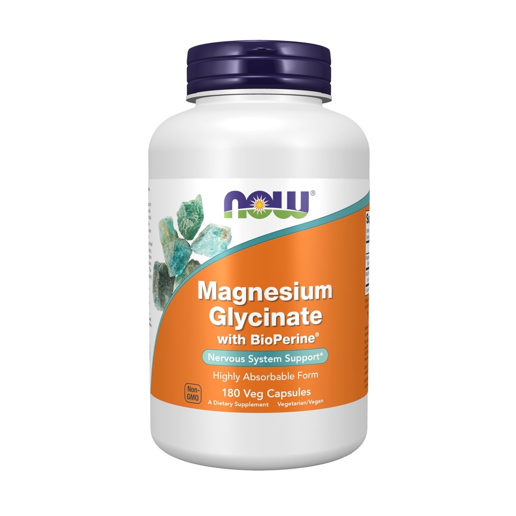 Teraz Suplementy, Magnezu Glicynian z BioPerine, 180 Kapsułki Veg