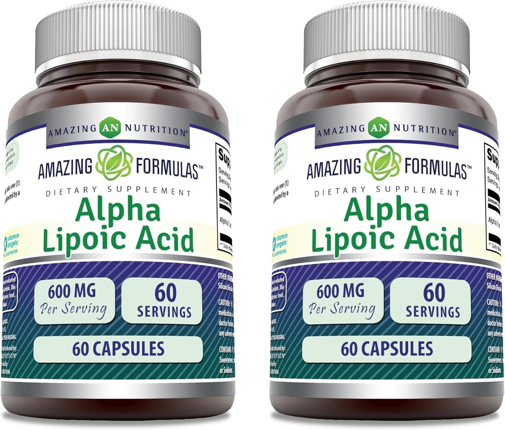 Amazing Formulas Alpha Lipoic Acid Acidum 124; 600 Mg Per Serving Supplement Acidum 124; Capsules Acidum 124; Non-GMO Acidum 124; Gluten Free Acidum 124; Made in USA (60 Acid 124; 2 Pack)