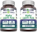 Amazing Formulas Alpha Lipoic Acid Acidum 124; 600 Mg Per Serving Supplement Acidum 124; Capsules Acidum 124; Non-GMO Acidum 124; Gluten Free Acidum 124; Made in USA (60 Acid 124; 2 Pack)