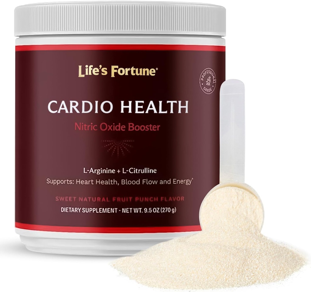 Fortuna życia 5000mg L- Arginine Supplement Powder & 1000mg L- Citrulline, Wysokiej mocy Nitric Oxide Health Booster, Endurance, Trening Performance, Natural Fruit Punch Flavor (20 Servings)