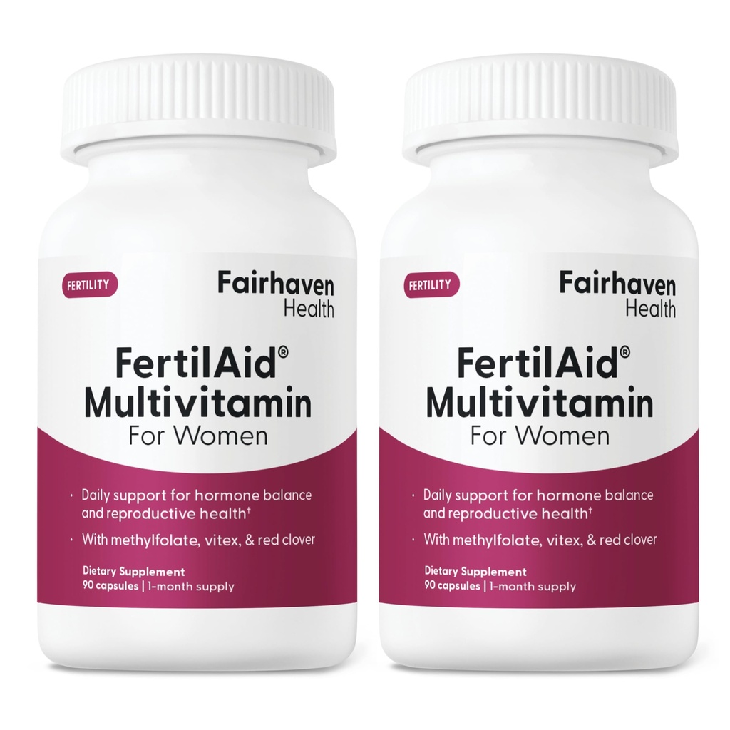 Fairhaven Health Fertilaid dla kobiet 124; Prenatalne suplementy witaminy płodności dla kobiet 124; Poczęcie dla niej z Vitex i Folate 124; Wsparcie Regularność cyklu i Ovulacja * 124; 180 Kapsułki