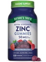 Nature 's Truth Gummies Cynk dla dorosłych 124; 50mg 124; 120 Hrabia 124; Wegan, Non-GMO & Gluten Free Supplement Agregat 124; Mieszany aromat Berry