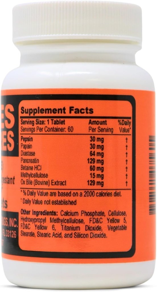 (OX Bile) z Enzymatic Digestan 60 Tablets.