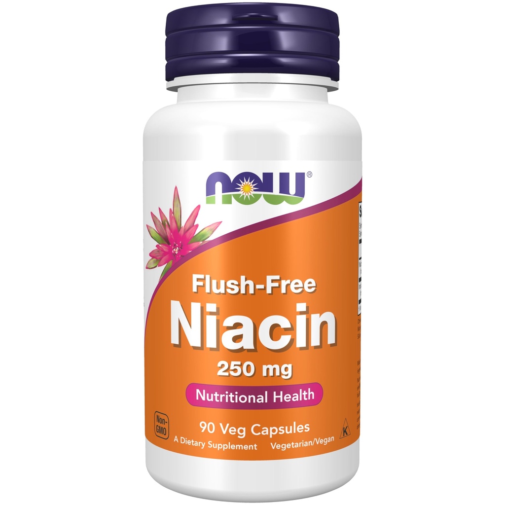 Teraz suplementy żywności, Niacyna (Witamina B-3) 250 mg, Flush- Free, Zdrowie odżywcze, 90 Kapsułki Veg