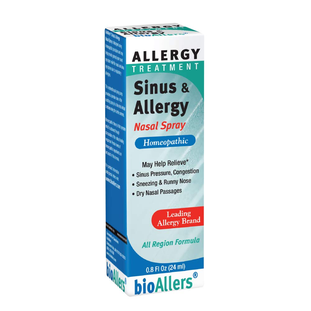 NaturalCare Homeopatic Alergia Nasal Spray przez bioAllers, 1 Fl Oz 124; Może pomóc złagodzić ciśnienie zatokowe, Zatory, Sneezing, Runny nos & swędzenie, Wodne oczy