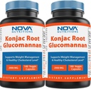 Nova Nutritions 2 Pack Konjac Korzeń Kapsułki Glukomannan 2000 mg / Podawanie Kapsułki Veggie 180 Count (Total 360 Kapsułki)