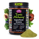 Dragon Herbs Tonic Alchemy Superfood Zielony Proszek z 91 Składniki: Tonic Herbs, Ashwagandha, Grzyby, Probiotyki, Super Zielone, Seaweeds, Owoce, Warzywa, Spirulina - 30 Sługi