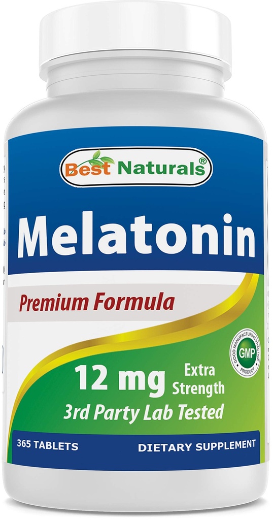 Najlepsza przyroda Melatonina 12 mg (1 rok dostaw) - Beznarkotykowa pomoc na sen - Melatonina do snu i relaksacji, 365 Hrabia (365 Hrabia (Pack of 1))