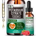 Cytrynian potasu krople płynne, suplement potasu 1000mg Liquid Support Relief mięśni, Heart Health and Sleep, Wysoko wchłaniane dla dorosłych Kobiety i mężczyźni, Wegan, 30 Służenie