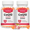 2 opakowania Gumiaki CoQ10, 5X Lepsza absorpcja Koenzym Q10 dla energii komórkowej i wsparcia przeciwutleniającego, 120 Gumiaki brzoskwiniowe