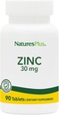 NaturesPlus Tabletki cynku - 30 mg, 90 Tabletki wegetariańskie - Suplement systemu immunologicznego do wzrostu i naprawy komórek - Promotes Zdrowe trawienie, Metabolizm i Wizja - Bezglutenowy - 90 Służenie
