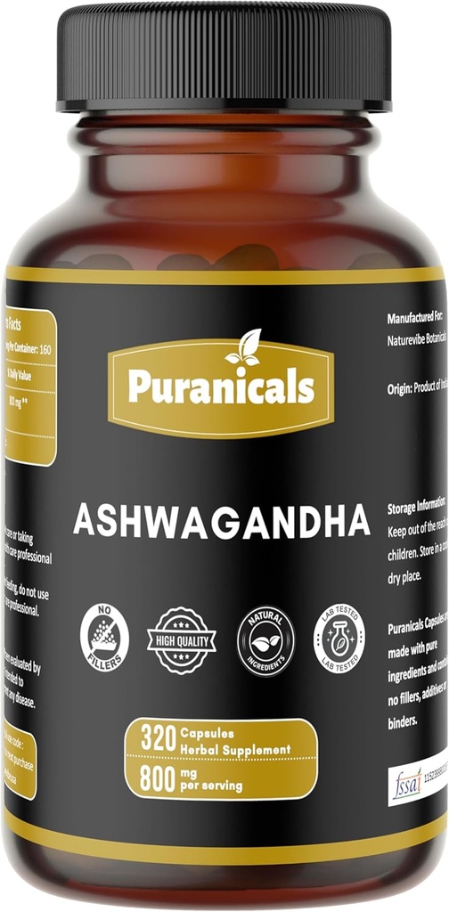 Ashwagandha Premium 320 Kapsułki Nie GMO i Gluten Bezpłatne 124; Suplement ziołowy 124; 800 mg Na Podawanie 124; Made with 100% Czysty Herb Ashwagandha Proszek
