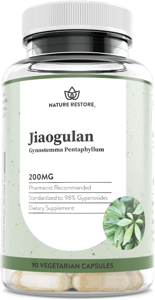 Jiaogulan Extract Supplement, Nasz Gynostemma Pentaphyllum jest standardowy do 98 Procent Gypenossides, Natural AMPK Activator, Non GMO, Gluten Free, 90 Gynostemma kapsułki, Wegan