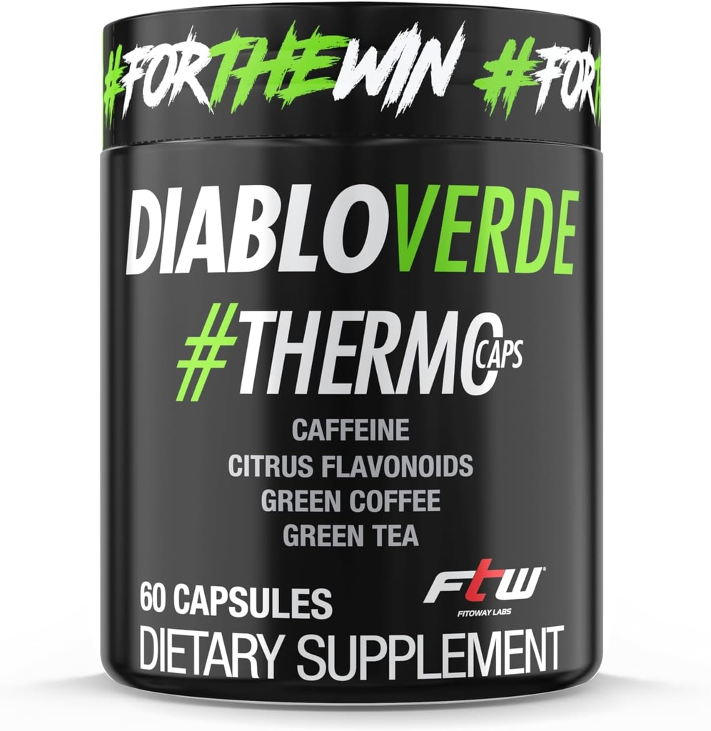Diablo Verde Thermo Caps - 395mg Kofeina, Citrus, Zielona kawa, Zielona herbata - 60 Kapsułek, 60 Służb