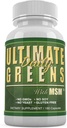 Daily Health, Ultimate Greens with MSM 1925mg Vegan Friendly Natural Ingredients Superfood Vegetable Nutritional Alkalising Immune Energy Supplement 180 Kapsułki (1 Miesiąc dostaw)