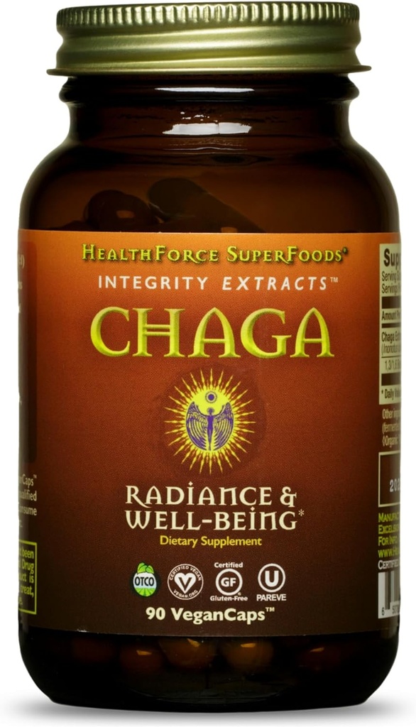 HealthForce SuperFoods Integralność Ekstrakty Chaga - Kapsułki - 90 Kapsułki wegańskie