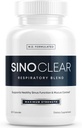 SinoClear Lung Detox & Sinus Pressure Relief Supplement (60 Caps): Czysty i naturalny Decongestant Nasal, Sinus Relief, & Lung Cleanse Blend - NAC, Andrographis, & Thyme Leaf - GMO- Free & Made in USA