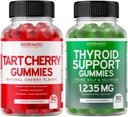 Tart Cherry (90 Gummies) Wsparcie poziomu kwasu moczowego dla dorosłych - Potężny przeciwutleniacz z Seed Seler i Tyroid Support (90 Gummies) Ashwaganda & Bladderwrack Supplement - Vegan & Made in USA