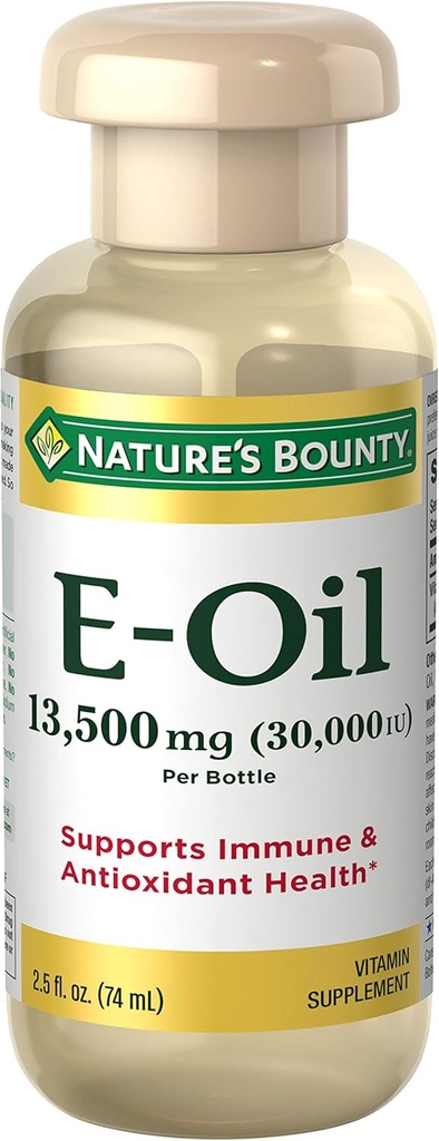 Nature 's Bounty Witamina E Olej, Wspiera immunologiczne i przeciwutleniacz, 30,000IU Witamina E, Topical or Oral, 2.5 Oz