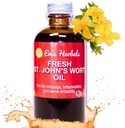 Em 's Herbals Fresh St. John' s Wort Oil - Wild Harderoved in USA, Natural Solution for Nerve Discomfort, Erupcje skóry, Pielęgnacja rany, Scar, i Stretch Marks - Skóra, Twarz, Ciało, Włosy, Olej do masażu (4 Oz)
