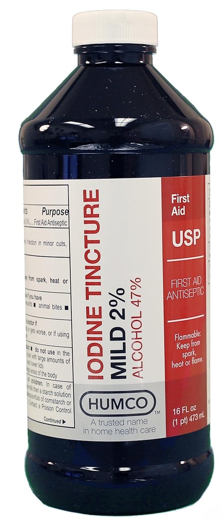 Humco Jod Tincture Mill 2%, USP, 16 oz.