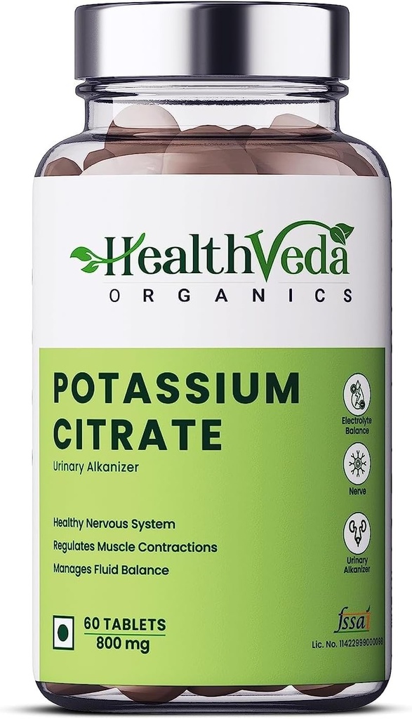 Cytrynian potasu 800mg (60 tabletek Veg) 100% Zioła o NIE znanych skutkach ubocznych - przez Exportmart