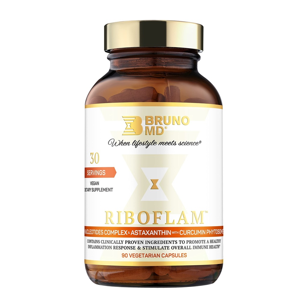 Ryboflam, klinicznie udowodniony booster układu immunologicznego Składniki, Zdrowa odpowiedź zapalna, Curcumin Phytosome, Nucleotides, 100% Wegan