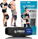 FreezeSleeve Ice & Heat Therapy Compression Sleeve- Reavailable, Elastyczne żel Hot / Cold Pack, 360 Pokrycie dla Knee, Łokieć, Ankle, Wirtualny - czarny, X- Small