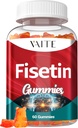 Fisetin Supplements 500mg - suplement żelkowy, mocny mieszanka przeciwutleniająca do Cellular Health Support - Vegan & Non-GMO Formuła z Flavonoids & Ekstrakty roślinne, Boost Cognitive Function, 60 Gummies