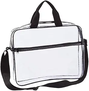 Przezroczysty Portfolio walizka Messenger Bag z uchwytami Work Document Storage Holder Przejrzysty organizator podróży z przodu Zasuwka Pouch & Pen Pocket On Side