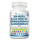 Sea Moss for Dogs 750mg Black Seed Oil 500mg Ashwagandha 250mg Turmeric 250mg Bladderwrack 250mg Dandelion 250mg & Witamina C Witamina D3 z Elderberry Manuka Żółty Dock 90 Tabletki