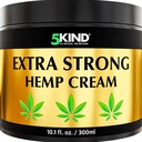 5kind Extra Strong Hemp Cream 10.1 fl oz - Maksymalna moc - Natural Soothing Relief Joint Cream - Muscle Rub for Lower Back, Joints, Neck, Knees & Shoulders