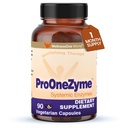 WelnessOne ProOneZyme Digestive Enzymes Supplements - Systemowe Enzymy Proteolityczne dla Trawienia, Gut Health, Relief Gas & Bloating - Zawiera Bromelain, Nattokinase, Protate & More - 90 Kapsułki