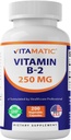 Witamina Vitamatic B2 (Riboflavin) 250 mg - 200 Kapsułek Wspomaganie produkcji energii i czerwonych krwinek
