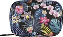 Naanle Pill Organizer Hawaii Palm Leaves Flowers Pill Box 7 Day Pill Case Bag Travel Pill Organizer Bag with Zipper Portable Weekly Case Compact Size for Vitamin Supplement Holder